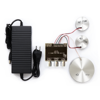 Vibro-resonant 2.1 audio system 130 Watt (2×25W plus 80W) ZK-LT23 plus Vibro-speakers 80W-4ohm subwoofer and two 25W-4ohm for stereo plus Power supply